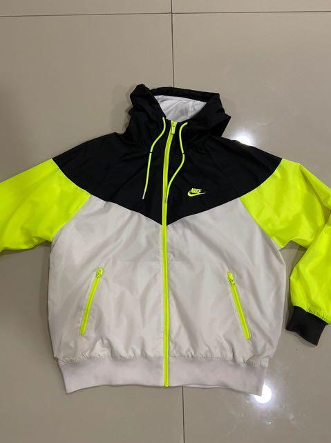 Nike Coach Jacket Windbreaker Windbreaker Black White Neon Green