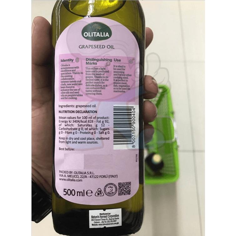 Olitalia Grapeseed Oil 500ml, Food & Drinks, Other Food & Drinks on Carousell