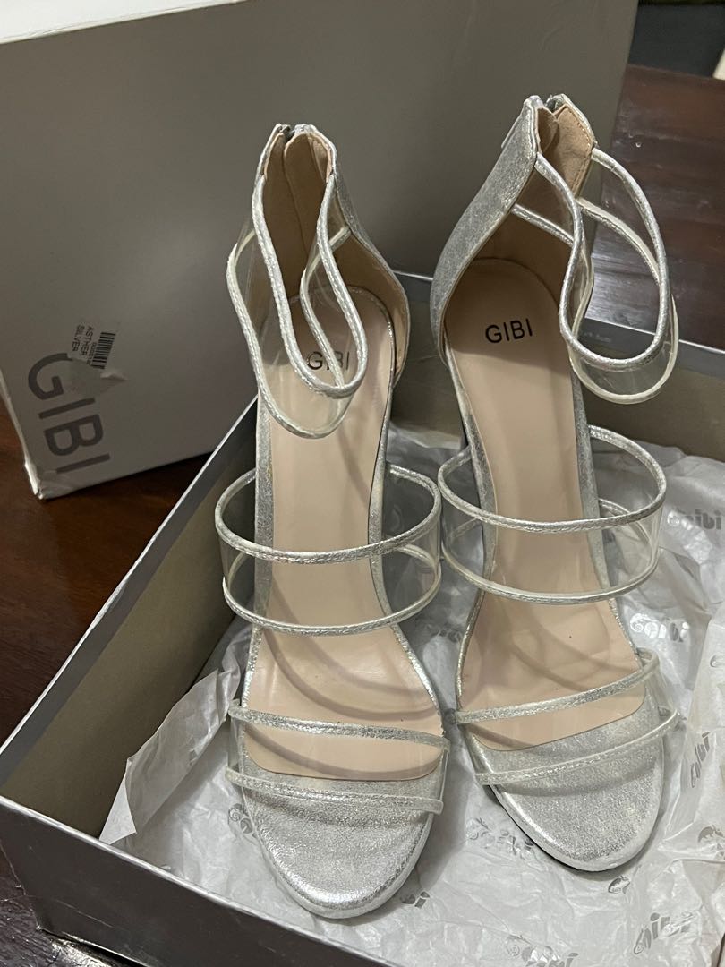Orginial Gibi Shoes 4 inches Heels Silver Asther Never been