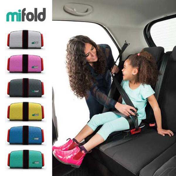 Original MIFOLD GrabandGo Car Booster Seat Portable Car Seat Green, Babies & Kids, Going Out