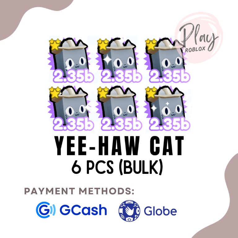 Pet Simulator X Exclusive YeeHaw Cat (6 PCS), Hobbies & Toys, Toys