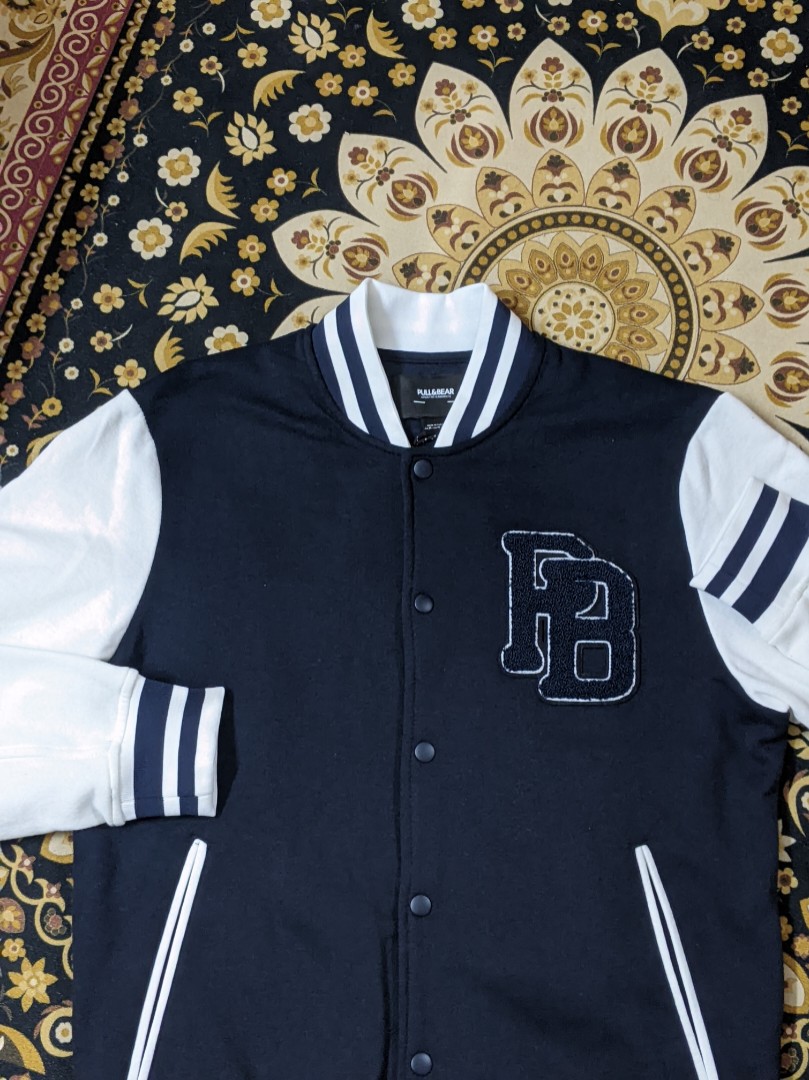 Pull and Bear varsity jacket, Men's Fashion, Coats, Jackets and Outerwear on Carousell