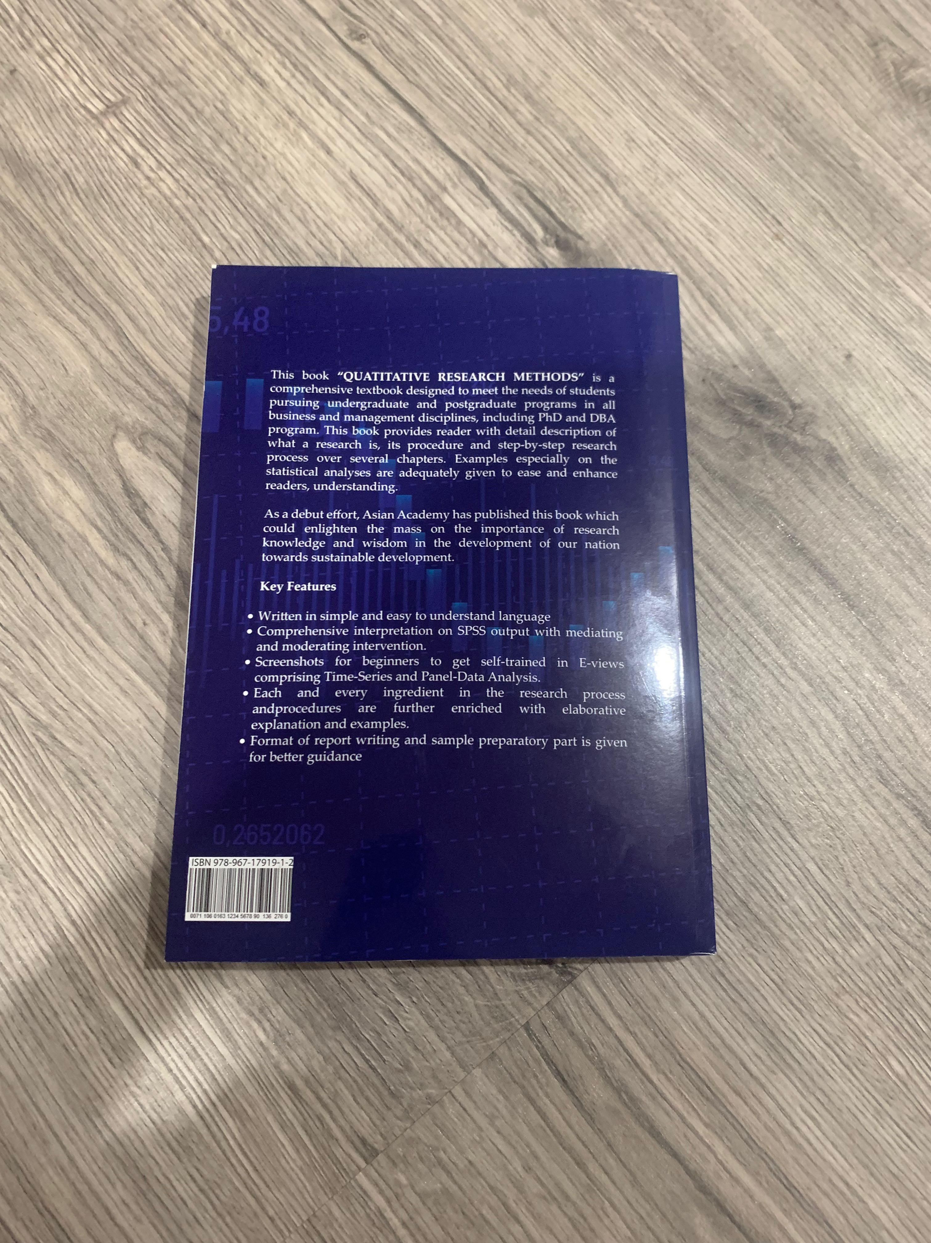 QUANTITATIVE RESEARCH METHODS (Category: Textbooks) located in Sepang. Submitted by lovedbyshie (Listing ID 1155381128, Image 2). Description: QUANTITATIVE RESEARCH METHODS TEXTBOOK (2nd Edition) Condition: New Price: RM30 exclude postage .