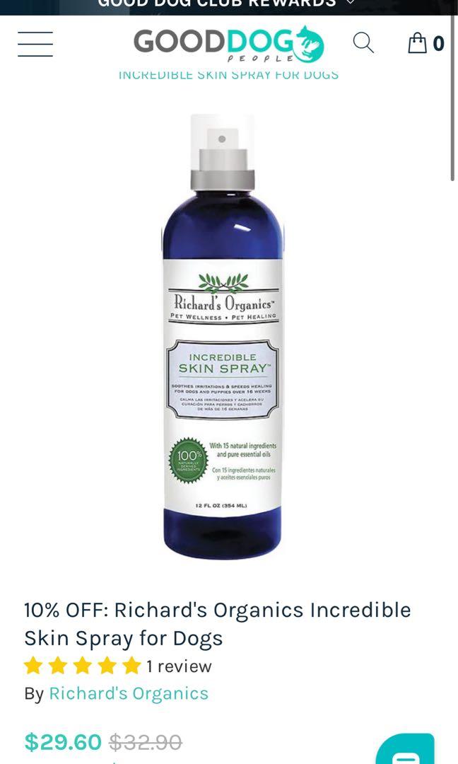 Richard's organics incredible skin spray sales for dogs