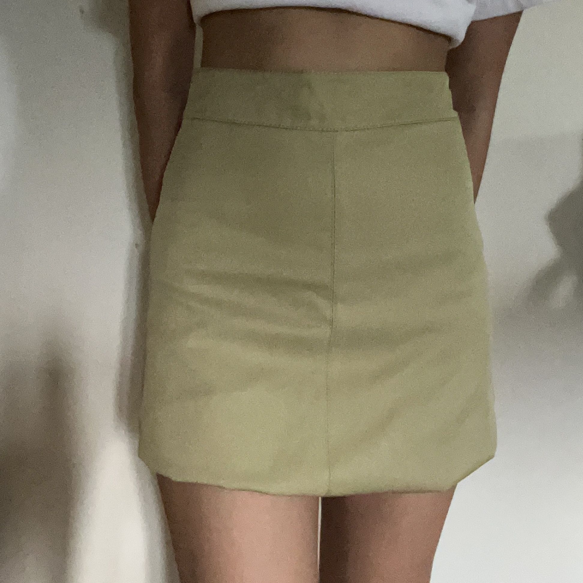 sage green mini skirt, Women's Fashion, Bottoms, Skirts on Carousell