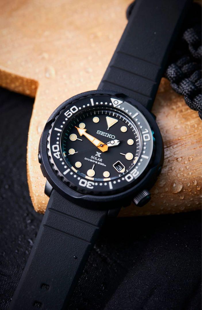 Seiko Prospex Solar Tuna Black Series Limited Edition, Luxury, Watches on  Carousell