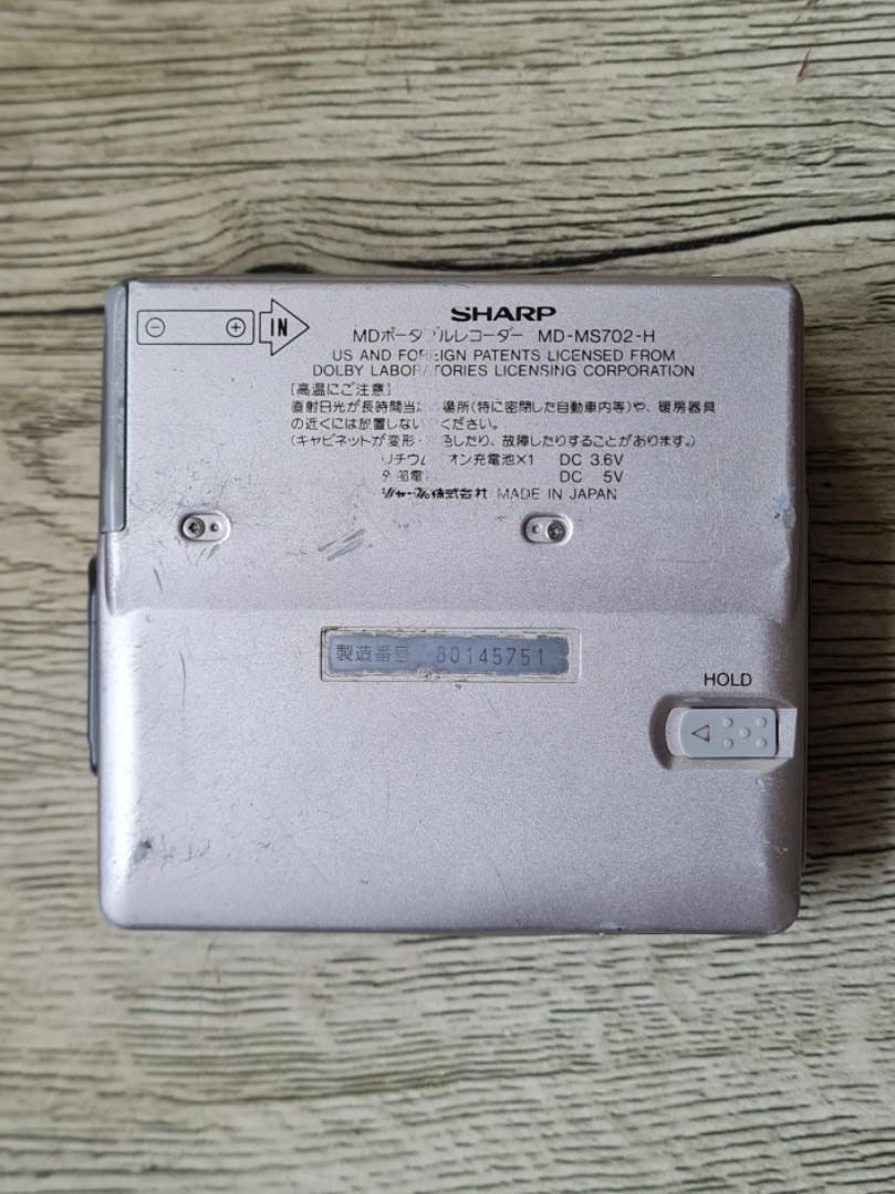 Sharp MDMS702H Walkman Minidisc MD Player Recorder, Audio, Portable