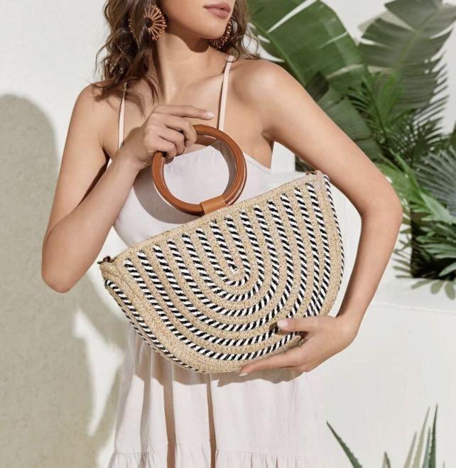 Shein hot sale straw bag