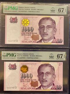Singapore $1000 Portrait 2-Run Super GEM 67