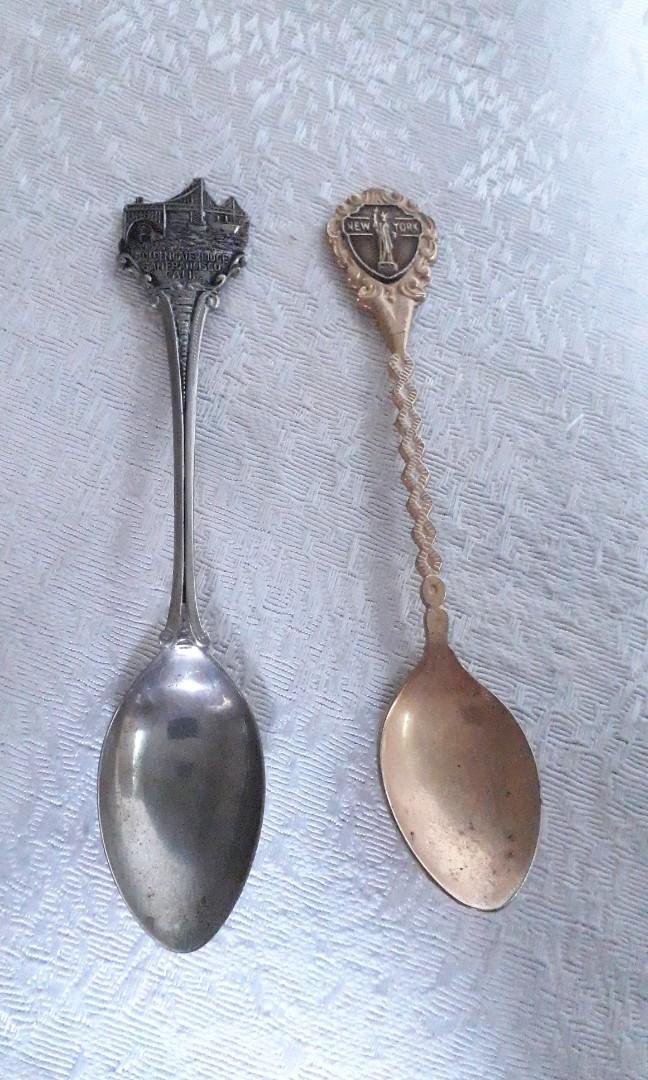Souvenir Teaspoons Golden Gate Bridge, San Fran, CA and Statue of