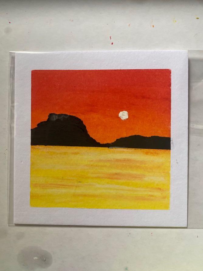 Morning Drizzle - sunset scenery / using oil pastel | Facebook