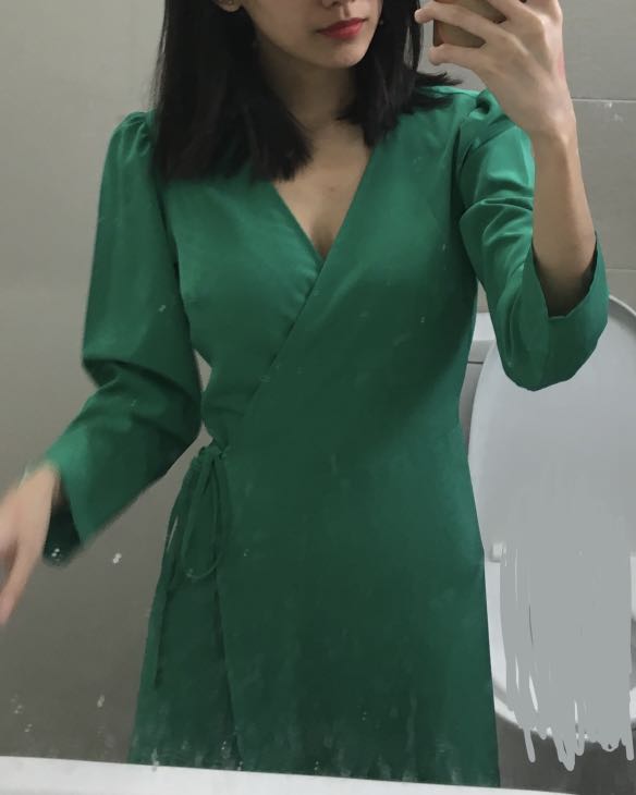 Topshop green wrap dress, Women's ...