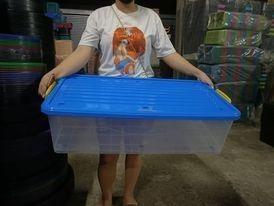 UNDERBED BOXES - BODEGA PRICE (Category: Storage Boxes & Baskets) located in Quezon City. Submitted by uno_store (Listing ID 1155338928, Image 3). Description: 40L/60L underbed boxes durable easy to carry minimalist dimension L30×W16×H6 inches prices black P 335 green and red P 585 transparent - cover blue/orange/green sizes: 40Liters P 565 60Liters P 665 available colors: blue, orange, green dimension: 40Liters : W40xH20XL58 60Liters : W43xH22XL