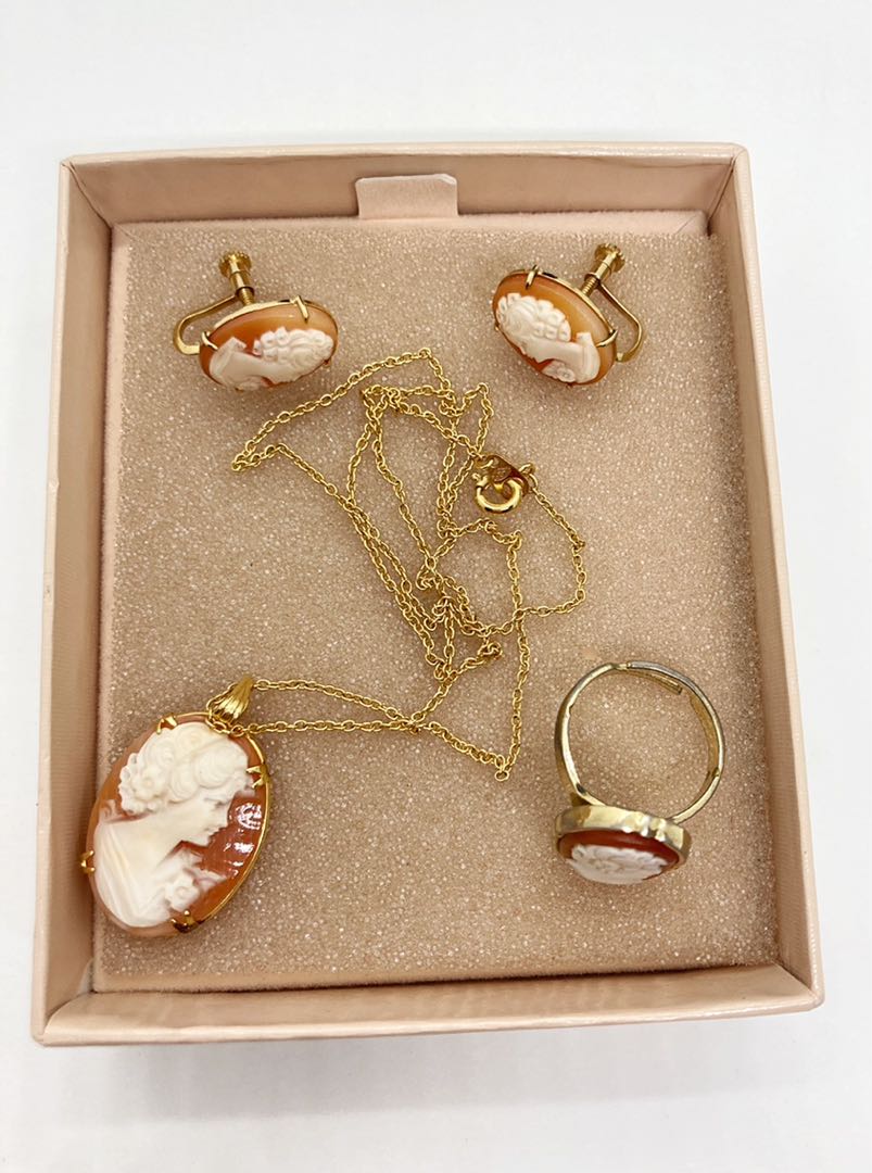 Vintage Cameo Shell Accessory Set, Women's Fashion, Jewelry ...