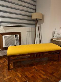 Wooden Vintage newly upholstered Bench