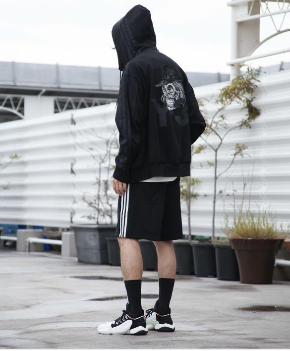Y 3 Yohji Yamamoto Oversized Parker Skull Embroidered Hoodie