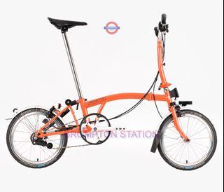 [Yours In 2h!] C Line Explore Mid Fire Coral (M6L) Brompton Foldable Bike (Not Orange S6L H6L M6R M2L M3L Black Edition P Line T Line BNIB)