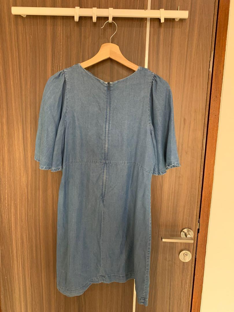 Zara Denim Dress, Fesyen Wanita 