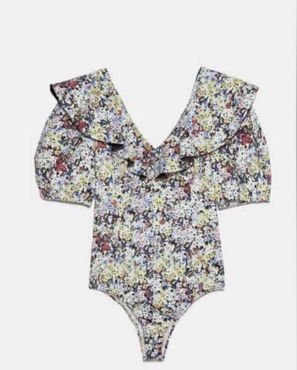 Zara Poplin Bodysuit, Women's Fashion, Tops, Others Tops on Carousell