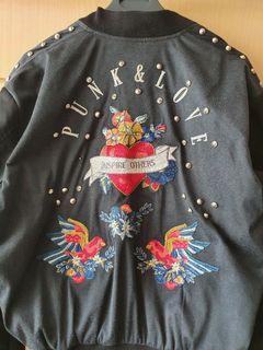 ZARA Punk & Love Embroidered Bomber Jacket