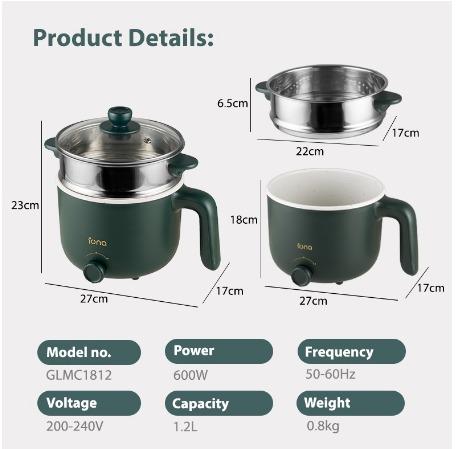 New Intermediate Color Pot 1.5L Capacity 18cm Multifunctional