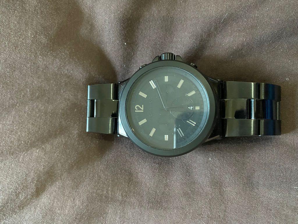 Matte black michael kors watch men's shop