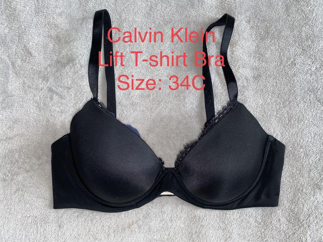 34C Calvin Klein Plunge Pushup Bra, Women's Fashion, Undergarments