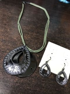 女裝 復古 頸鏈項鏈 耳環套裝Bohemian Vintage Metal Necklace earring set choker for Women Ethnic Chain Necklaces Pendant64213877564419110