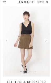 Afa let it frill checkered Skorts in Cocoa