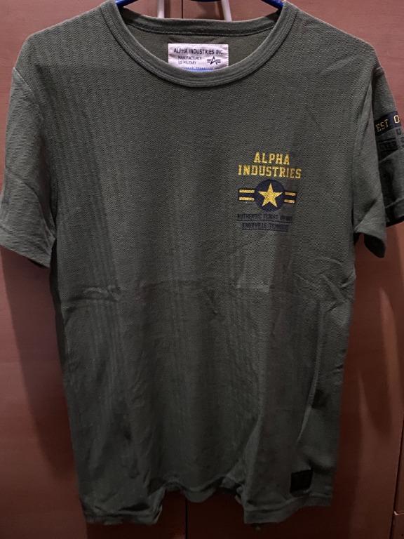 Alpha Industries T Shirt Army Green Men s Fashion Tops Sets Tshirts Polo Shirts on Carousell