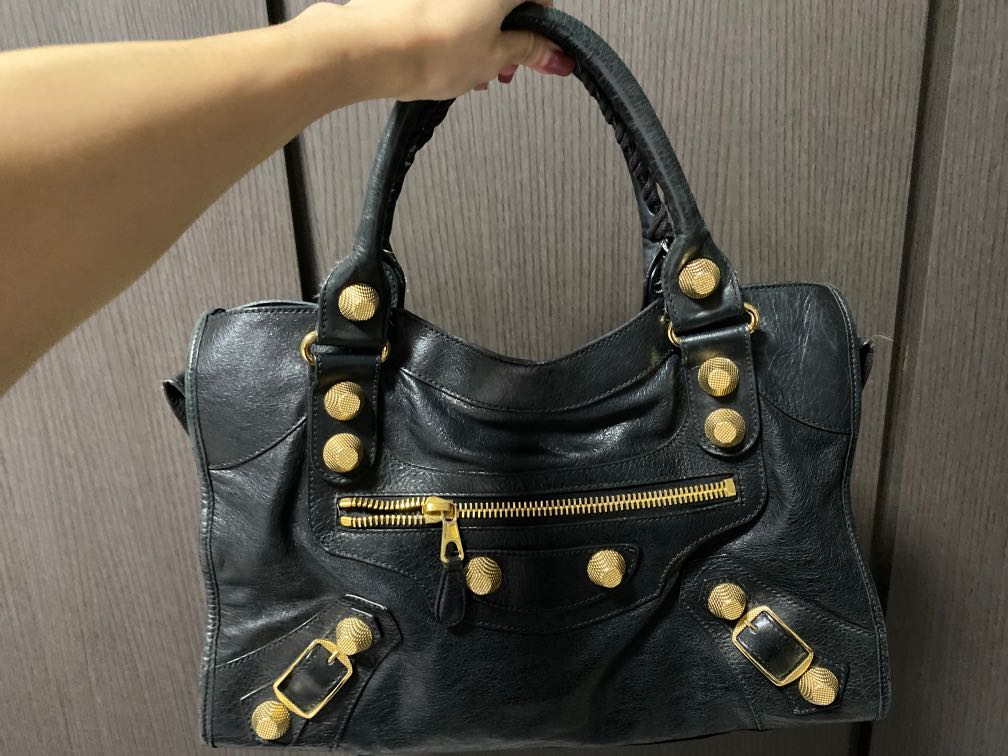 Balenciaga city bag discount gold