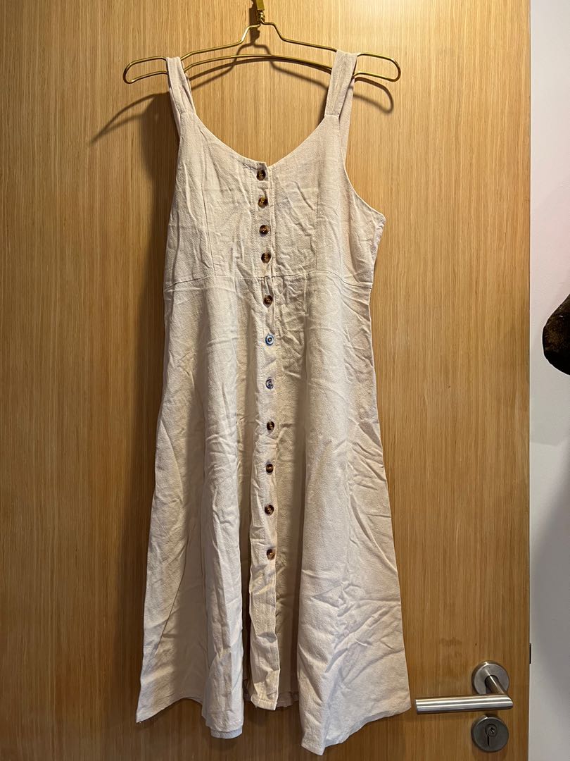 Beach dress beige, Women's Fashion, Dresses & Sets, Dresses on Carousell