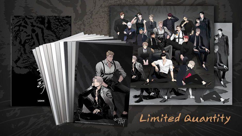 BL Merch Lezhin Black Tiger Collection Postcards , Photo cards and