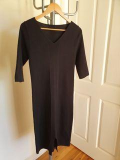 Black fitted long dress
