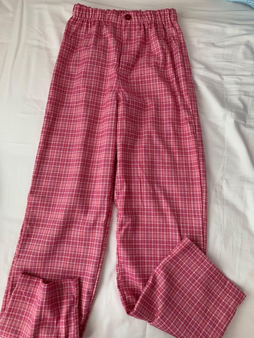 Brandy melville discount pink plaid pants