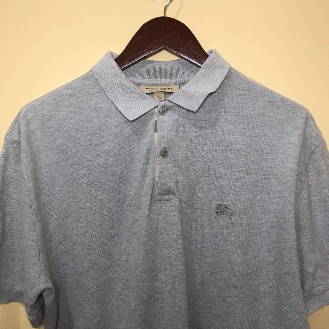 Burberry Gray Polo Shirt, Men's Fashion, Tops & Sets, Tshirts & Polo Shirts  on Carousell