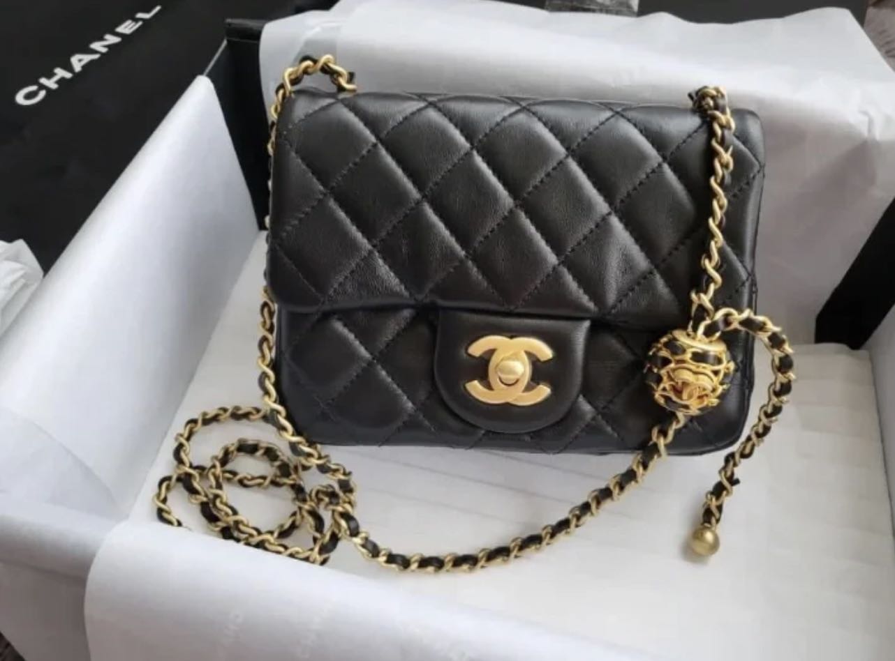Chanel mini sq pearl crush, Luxury, Bags & Wallets on Carousell