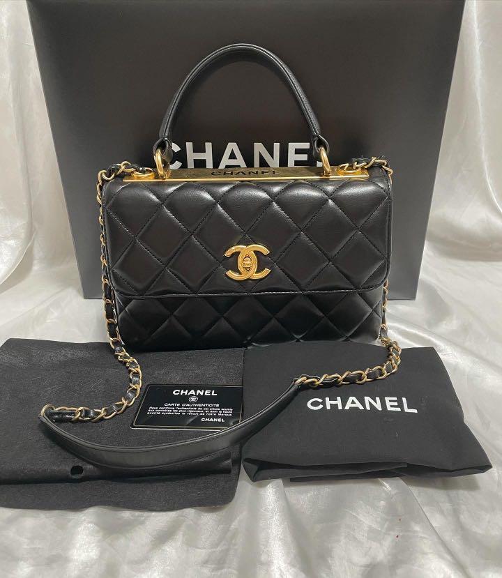 Chanel small trendy top handle flap bag, Luxury, Bags & Wallets on Carousell