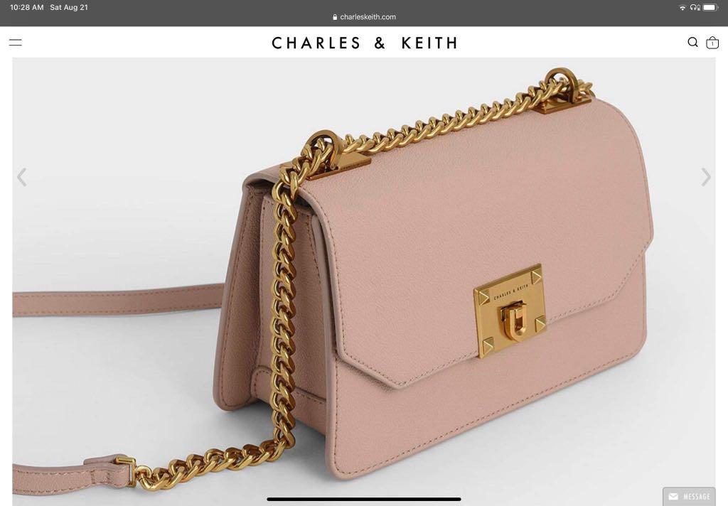 Charles & Keith Pink Crossbody Bags