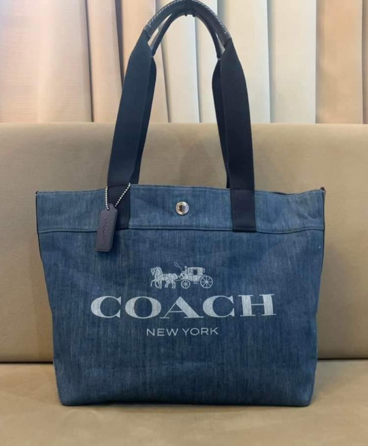 Coach denim sale tote bag