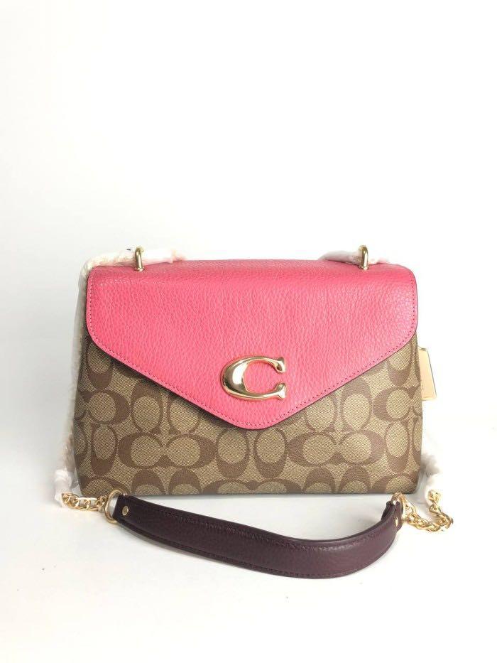 Coach Tammie Shoulder Bag In Signature Canvas, Fesyen Wanita, Tas