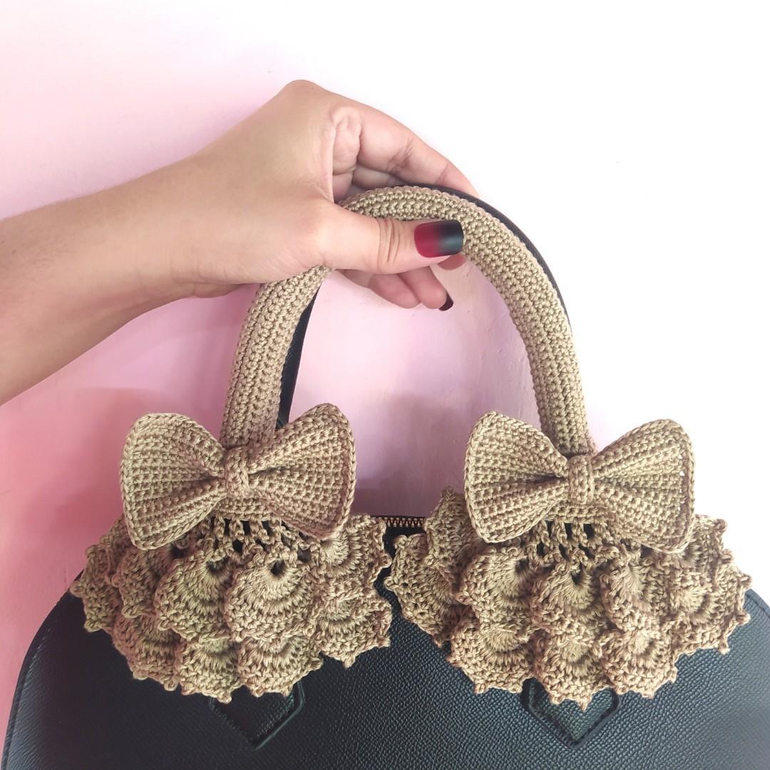Crochet bag handle cover on sale