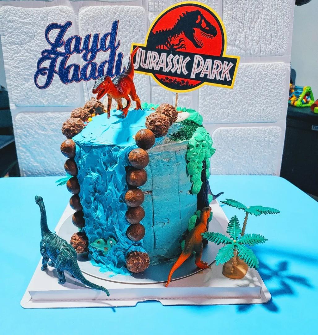2 Tier Jurassic World Themed Birthday Cake - CakeCentral.com