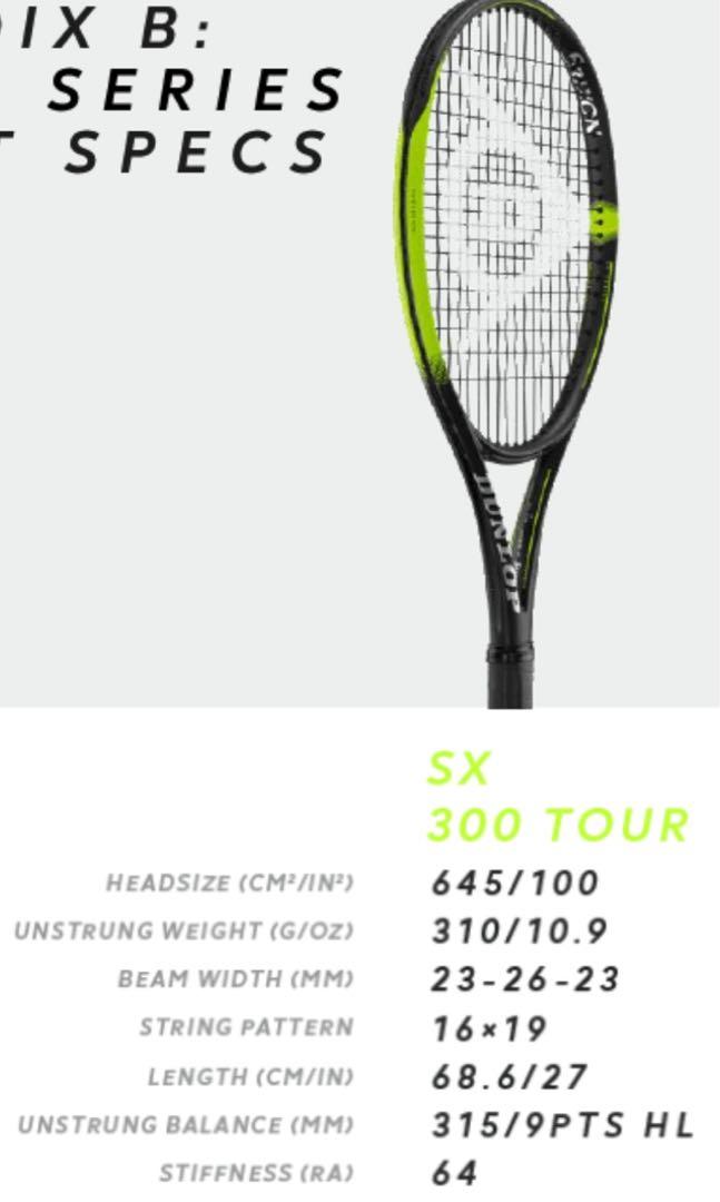 Dunlop SX300 tour grip 2 網球拍, 運動產品, 運動與體育, 運動與體育 