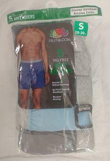 Fruit of the Loom Knit Boxer Shorts 5-Pack Assorted Colors Small NewUSA