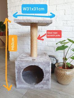 GREY Cat scratch condo tree