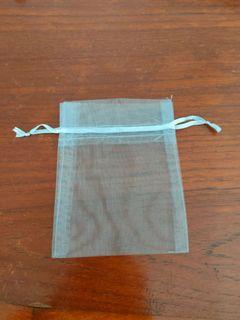Grey organza gift bag / drawstring pouch