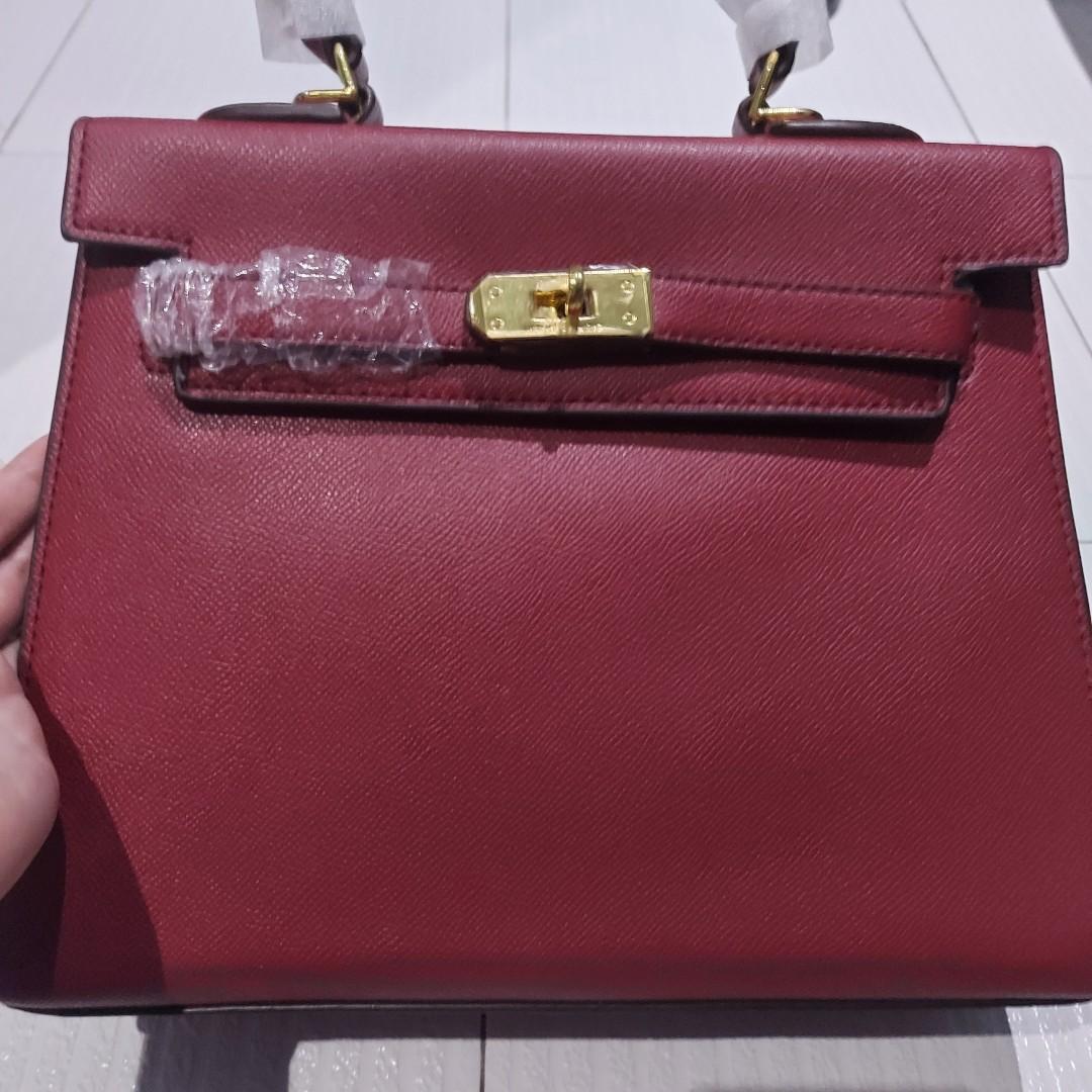 Hermes Kelly Purse Bag Maroon Red, Women's Fashion, Bags & Wallets