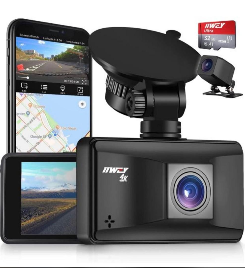 iiwey S3- Upgraded 4K Dash Cam Built with WiFi GPS UHD 2160P Dashboard  Camera