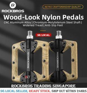 IN STOCK SG 🇸🇬 2022 New Style RockBros Aluminum Alloy Bearing Nylon Pedals pedal Seal bearings cycling pedal MTB Road Cycling pedal Flat Platform Nylon Pedal big pedal Bike parts bicycle Accessories Cycling Accessories bike accessories